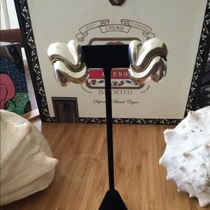 VTG Mexico Sterling Silver Puffed Rope Earrings